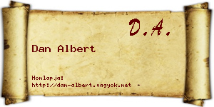 Dan Albert névjegykártya